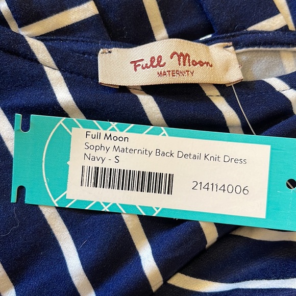 Full Moon Sophy Maternity Back Detail Knit Dress Navy Small - Picture 4 of 5